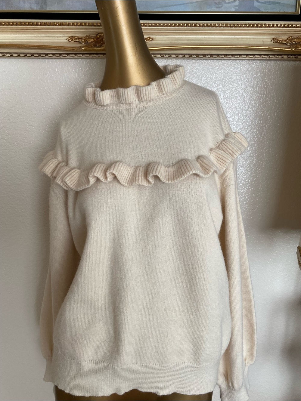 Hyacinth House Ramona Frilled Cream Sweater - Picture 5 of 14